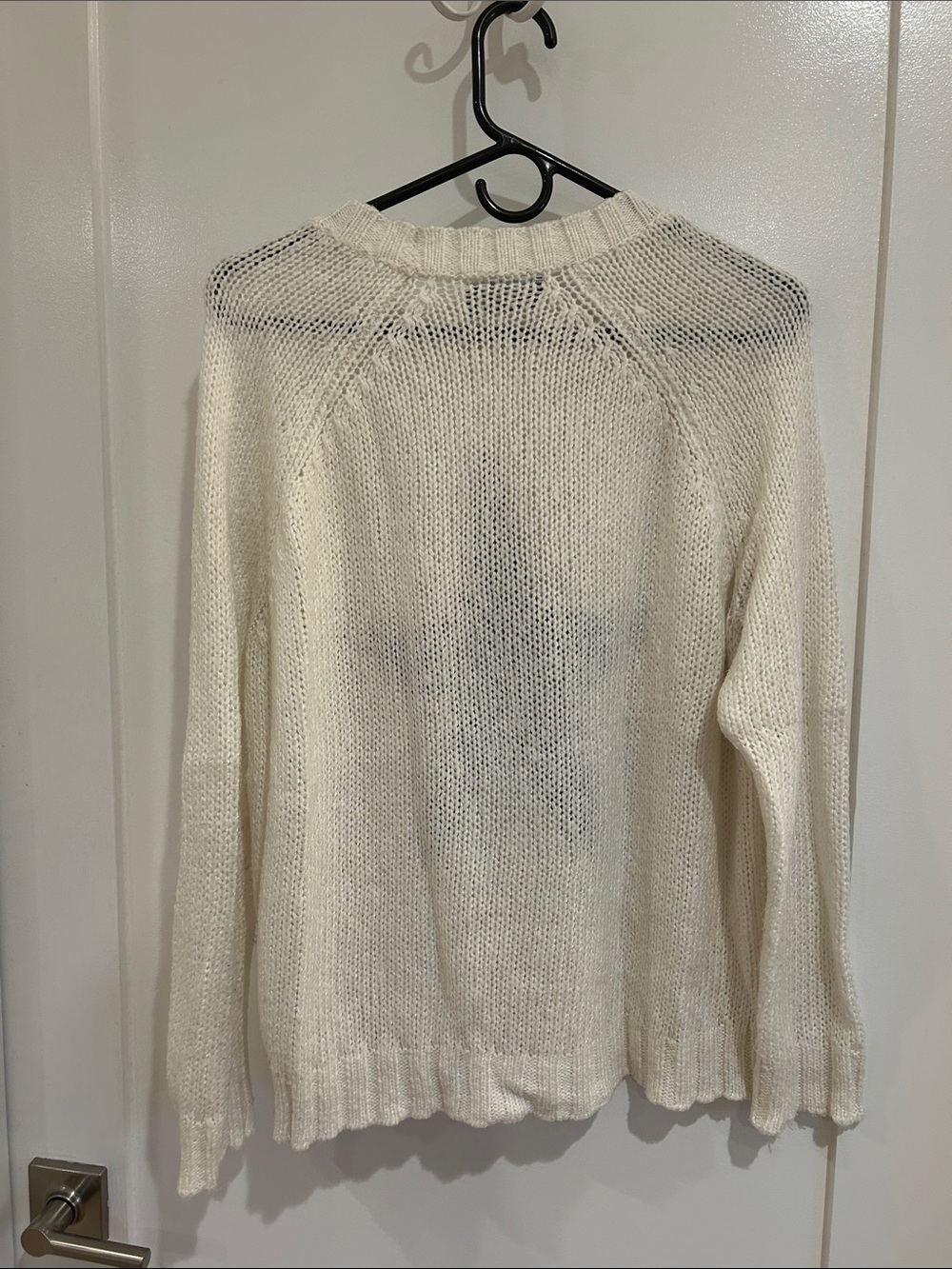 Wooden Ships Cream Knit Crewneck with Camouflage Star View 3